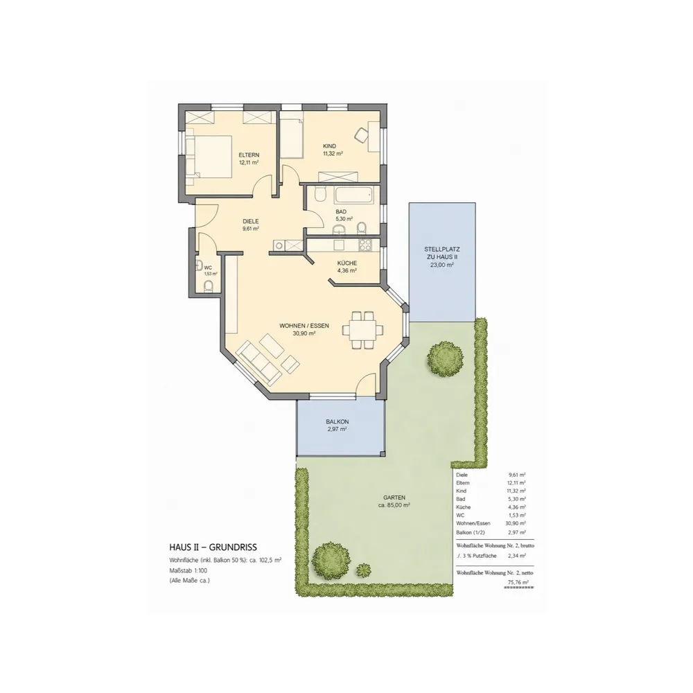 4 Zimmer Wohnung mit 77 m² in Aalen – Bild 12