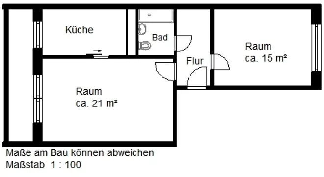 2 Zimmer Wohnung mit 55 m² in Halle (Saale) – Bild 3