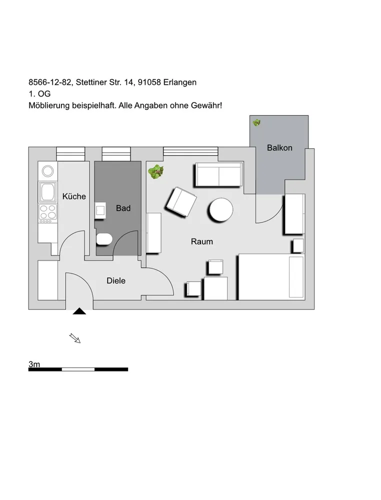 1 Zimmer Wohnung mit 32 m² in Erlangen – Bild 2