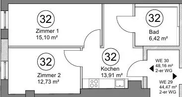3 Zimmer Wohnung mit 48 m² in Herne – Bild 4