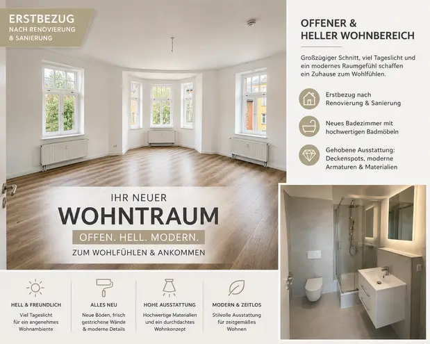 1 Zimmer Wohnung mit 43 m² in Leipzig – Bild 1