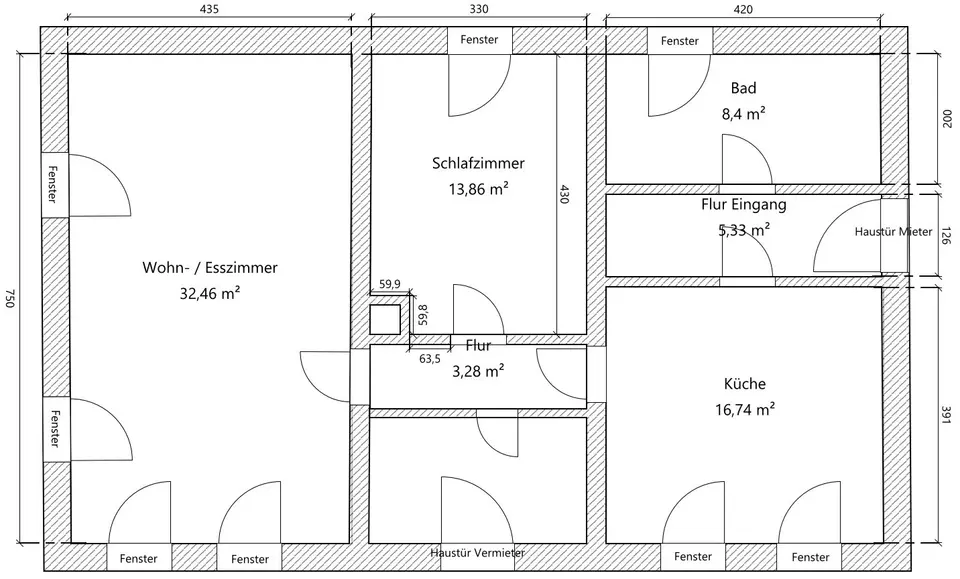 3 Zimmer Wohnung mit 74 m² in Offenburg – Bild 4