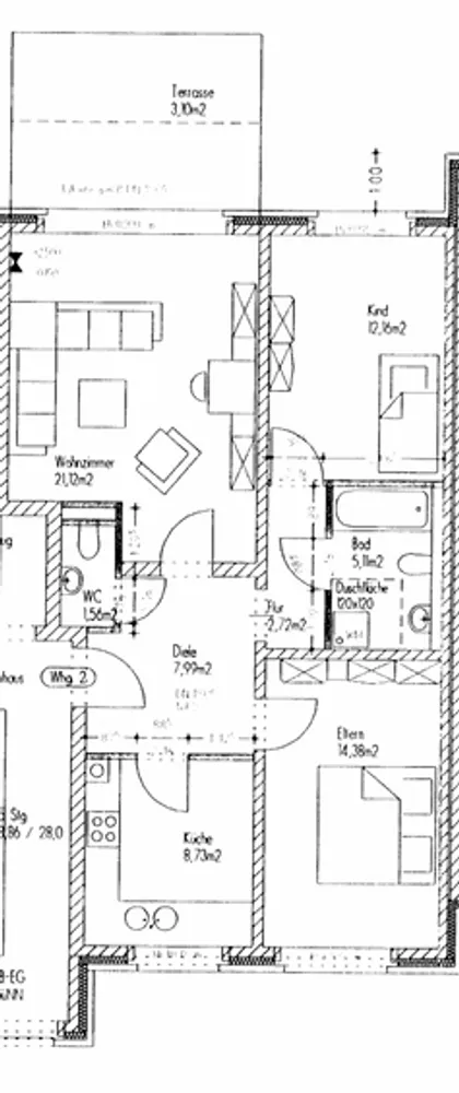 3 Zimmer Wohnung mit 77 m² in Hamm – Bild 2