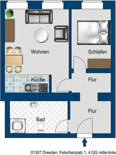 2 Zimmer Wohnung mit 43 m² in Dresden – Bild 2