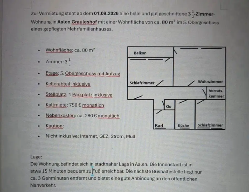 2 Zimmer Wohnung mit 80 m² in Aalen – Bild 9