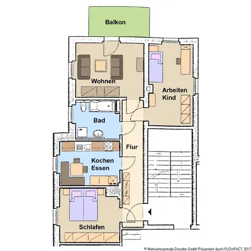 3 Zimmer Wohnung mit 73 m² in Dresden – Bild 2