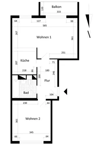 2 Zimmer Wohnung mit 48 m² in Magdeburg – Bild 2