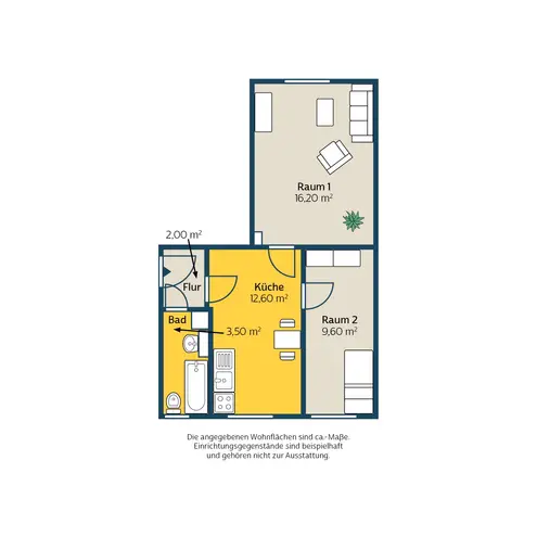2 Zimmer Wohnung mit 49 m² in Leipzig – Bild 2