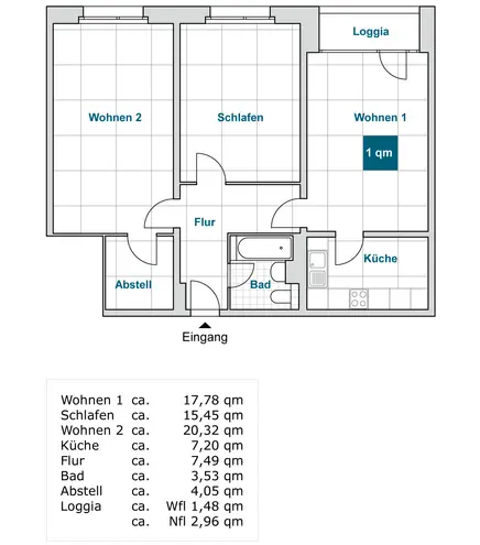 3 Zimmer Wohnung mit 77 m² in Dresden – Bild 2