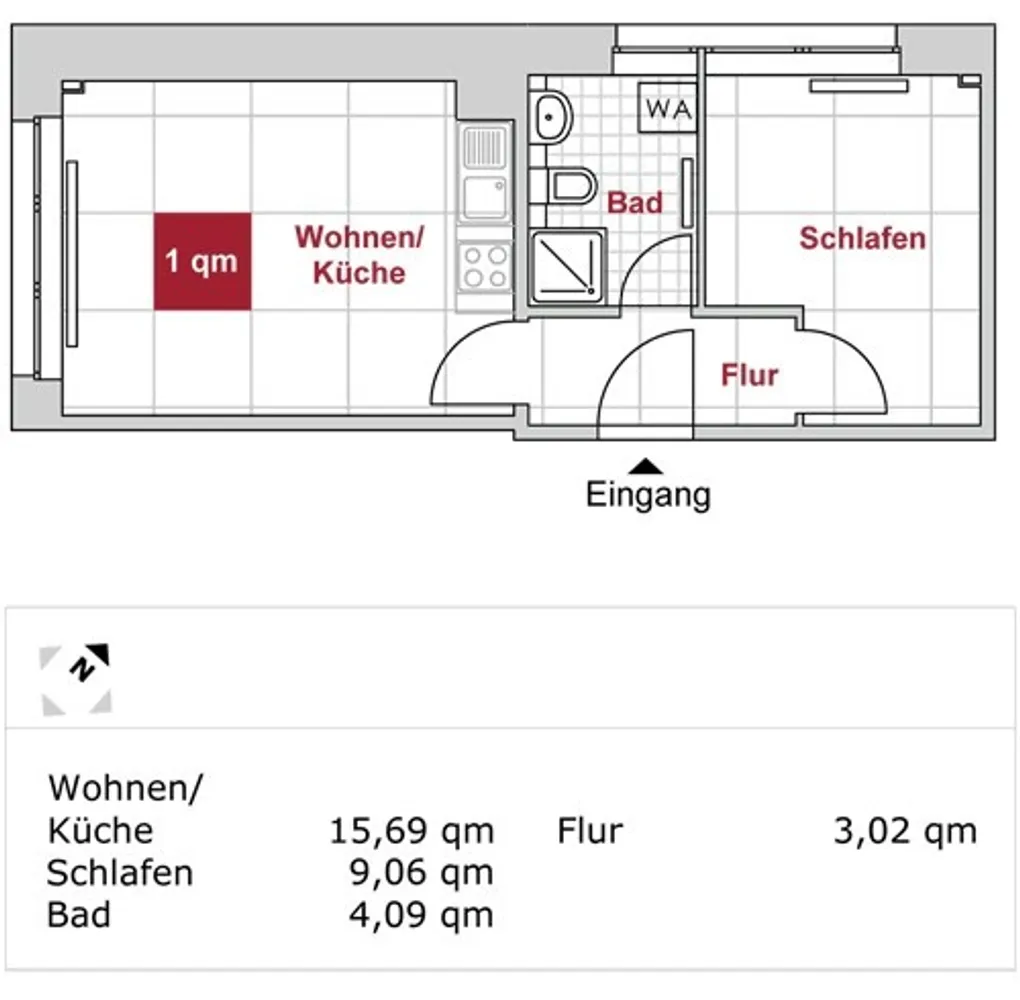 2 Zimmer Wohnung mit 39 m² in Dresden – Bild 1