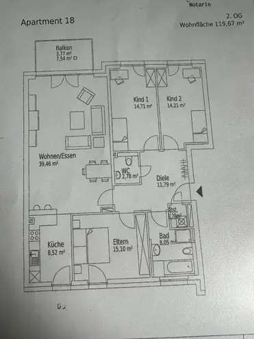 4 Zimmer Wohnung mit 120 m² in Hamburg – Bild 2