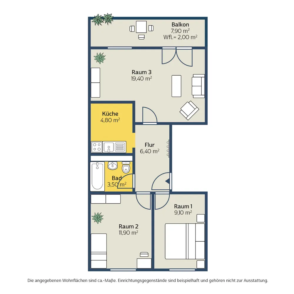 3 Zimmer Wohnung mit 57 m² in Leipzig – Bild 8