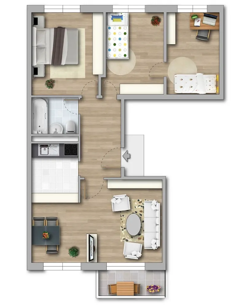 4 Zimmer Wohnung mit 64 m² in Halle (Saale) – Bild 2