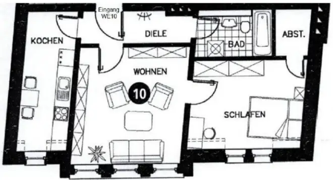 2 Zimmer Wohnung mit 52 m² in Erfurt – Bild 9