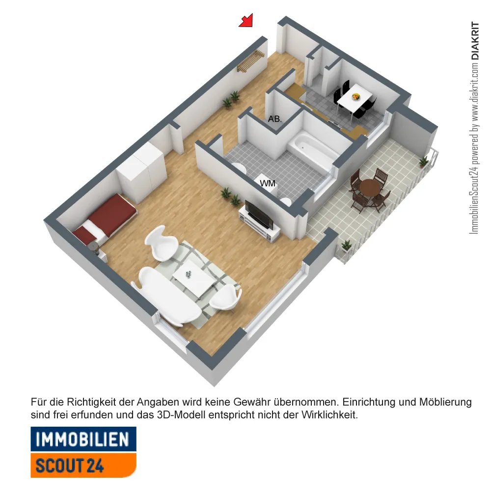 1 Zimmer Wohnung mit 52 m² in Hagen – Bild 3
