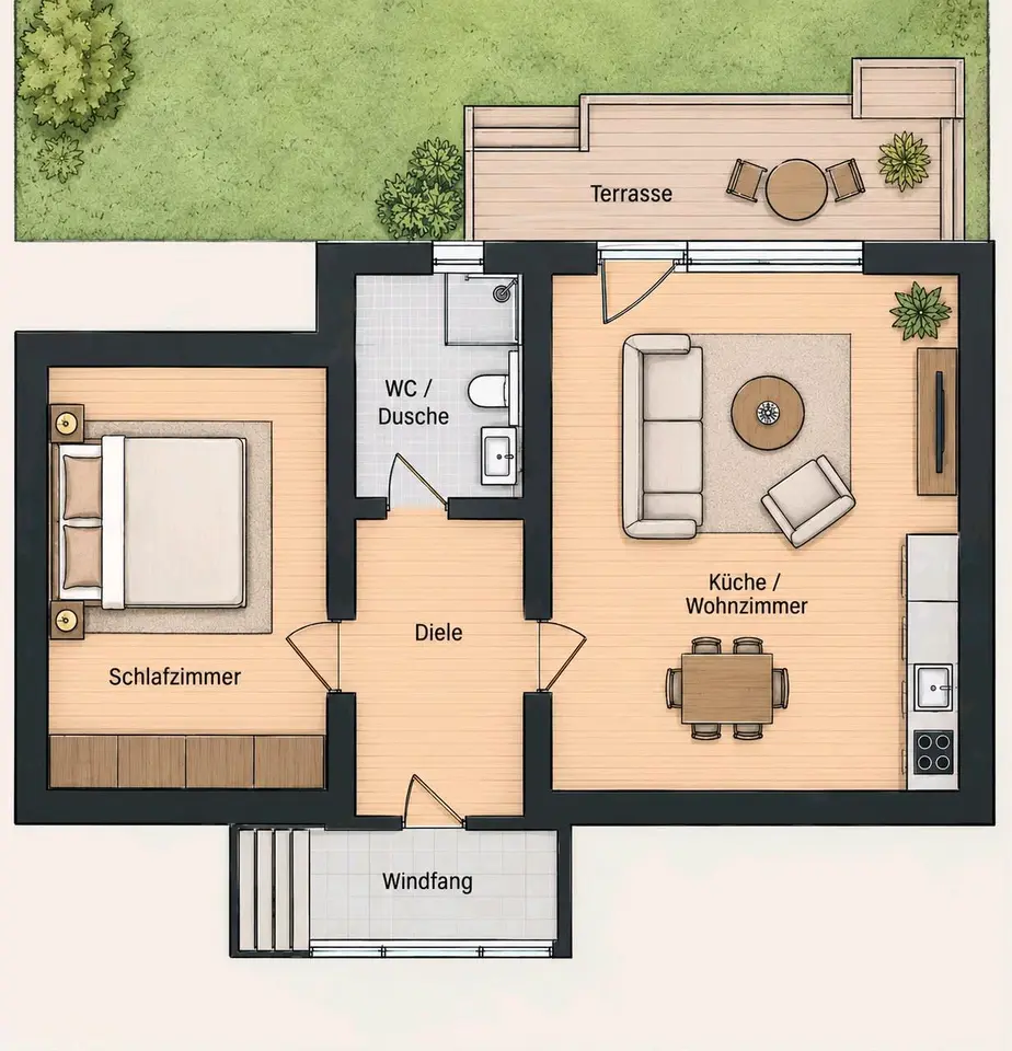 Studio mit 40 m² in Hamm – Bild 8