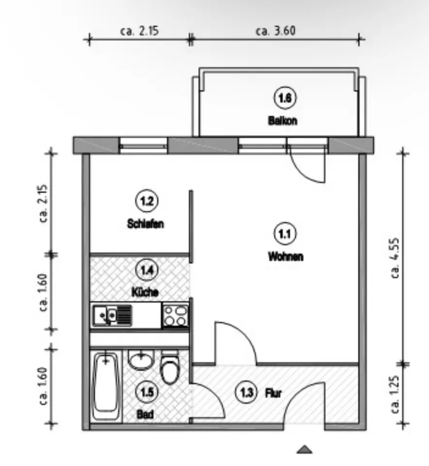 2 Zimmer Wohnung mit 38 m² in Jena – Bild 10