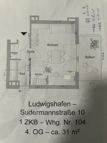 1 Zimmer Wohnung mit 31 m² in Ludwigshafen am Rhein – Bild 8
