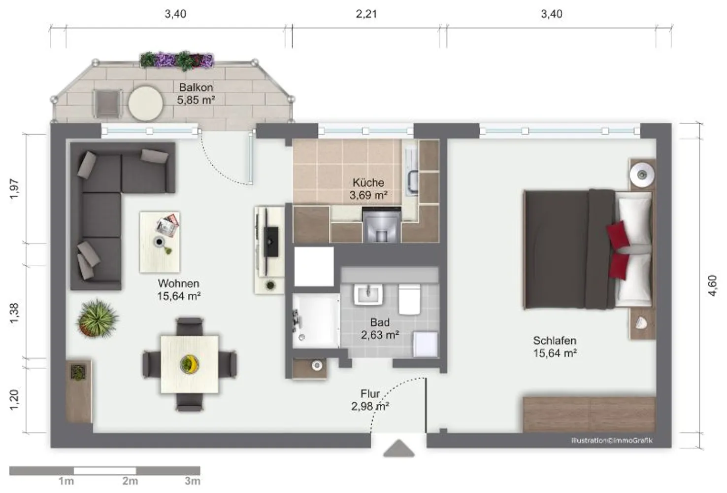 2 Zimmer Wohnung mit 44 m² in Görlitz – Bild 3