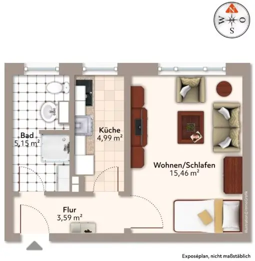 Studio mit 29 m² in Magdeburg – Bild 7