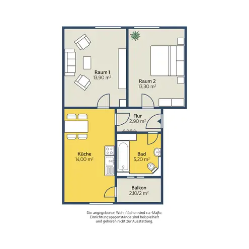 2 Zimmer Wohnung mit 51 m² in Leipzig – Bild 2