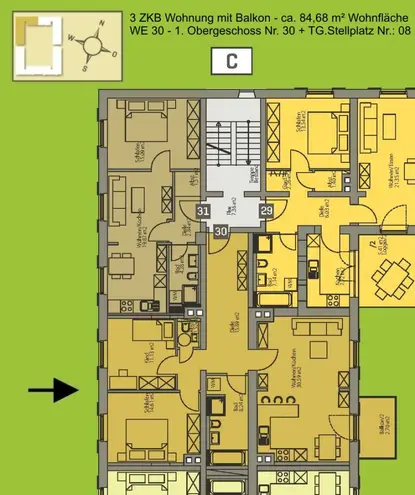3 Zimmer Wohnung mit 85 m² in Augsburg – Bild 4