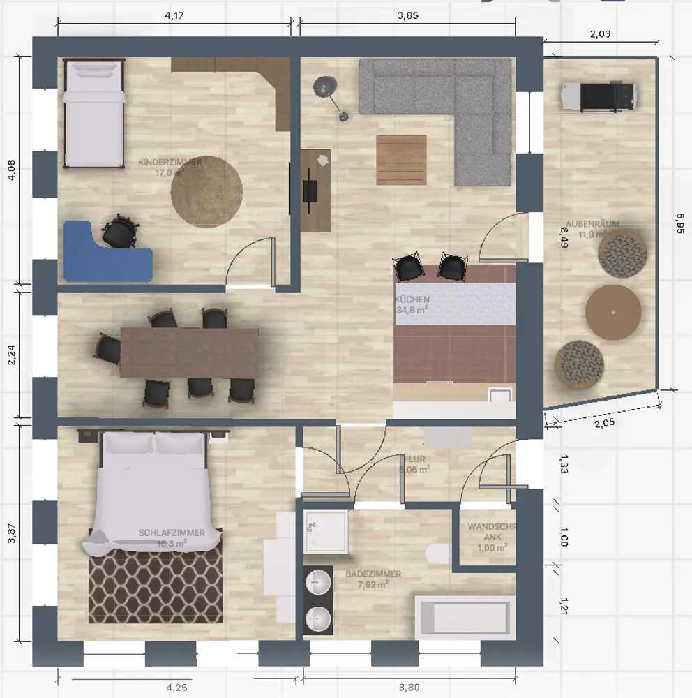 3 Zimmer Wohnung mit 90 m² in Freiberg – Bild 3