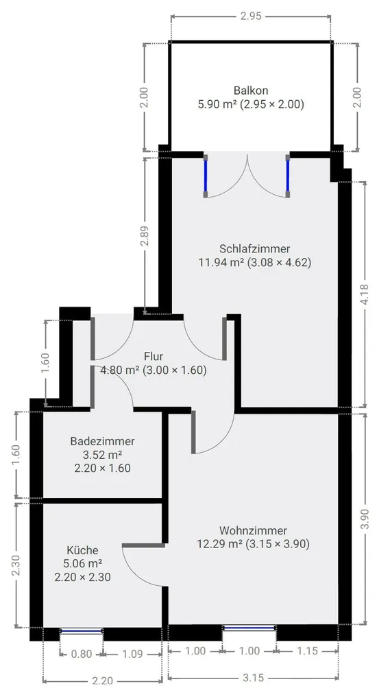2 Zimmer Wohnung mit 41 m² in Zwickau – Bild 5