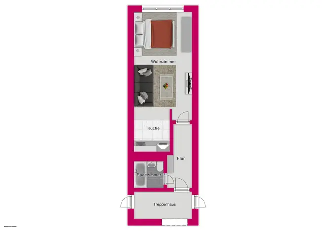 1 Zimmer Wohnung mit 33 m² in Erfurt – Bild 2