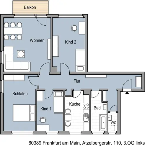 4 Zimmer Wohnung mit 104 m² in Frankfurt am Main – Bild 5
