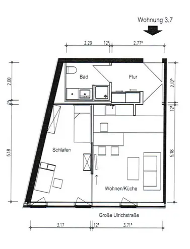 2 Zimmer Wohnung mit 43 m² in Halle (Saale) – Bild 5