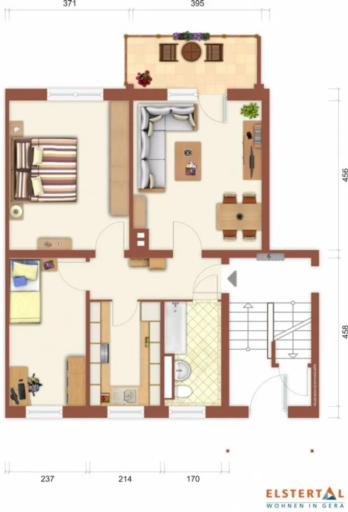 2 Zimmer Wohnung mit 50 m² in Gera – Bild 2