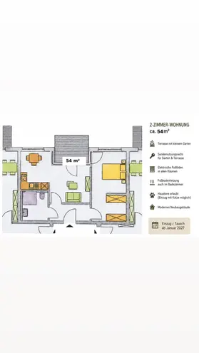 2 Zimmer Wohnung mit 54 m² in Potsdam – Bild 1