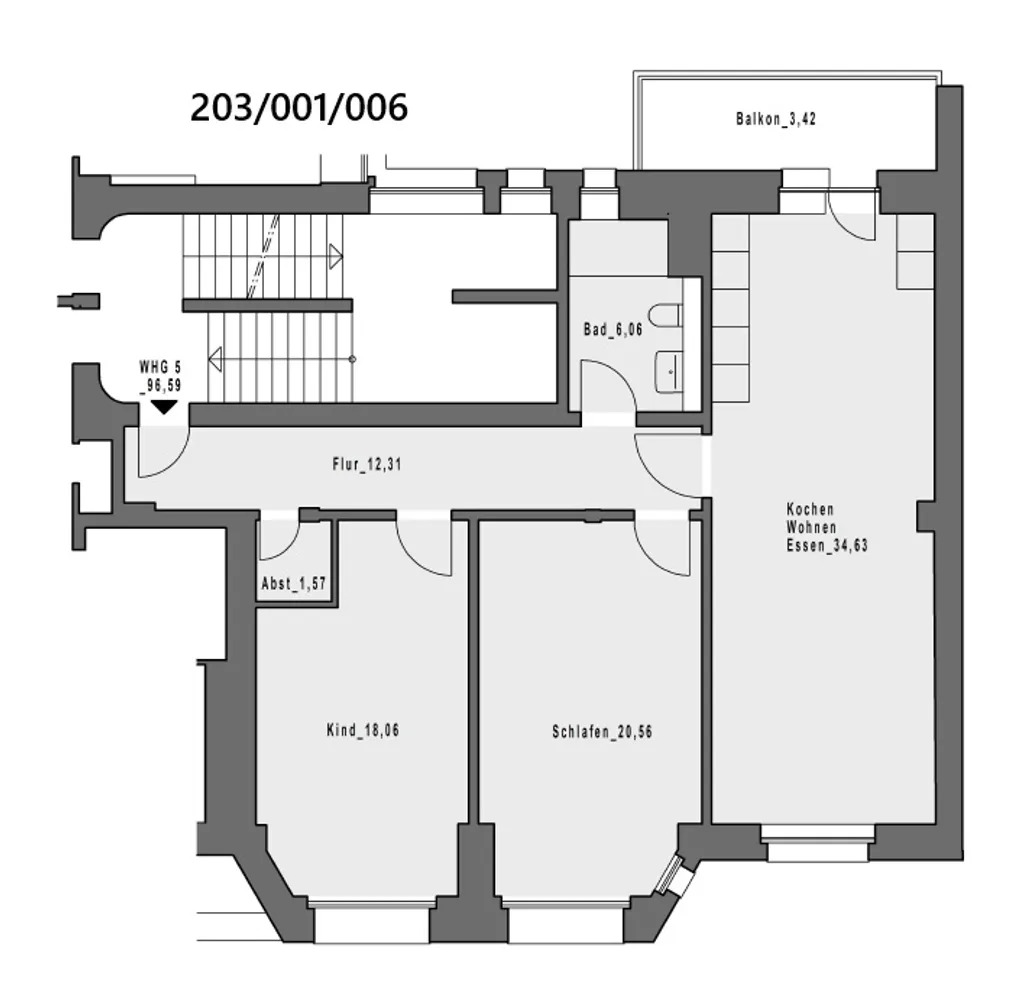 3 Zimmer Wohnung mit 96 m² in Hagen – Bild 2