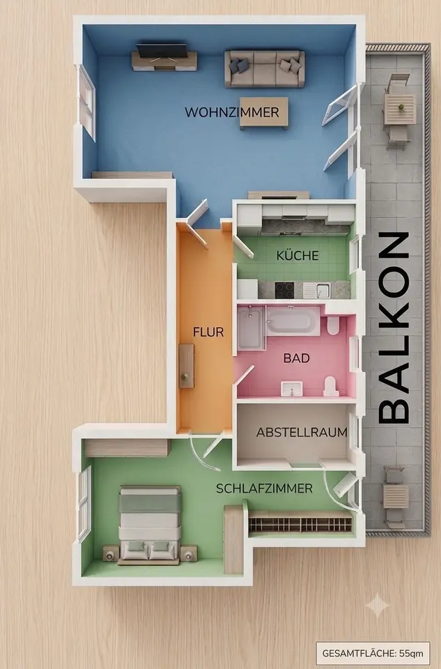 2 Zimmer Wohnung mit 55 m² in Neuss – Bild 10