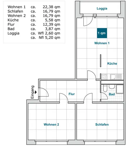 3 Zimmer Wohnung mit 80 m² in Dresden – Bild 2