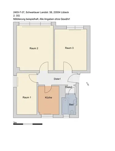 3 Zimmer Wohnung mit 56 m² in Lübeck – Bild 5