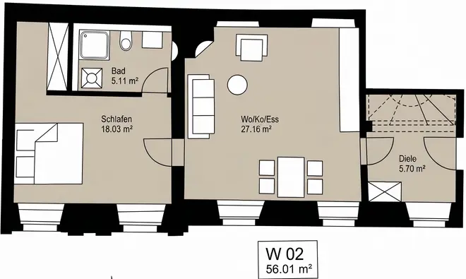 2 Zimmer Wohnung mit 56 m² in Regensburg – Bild 12