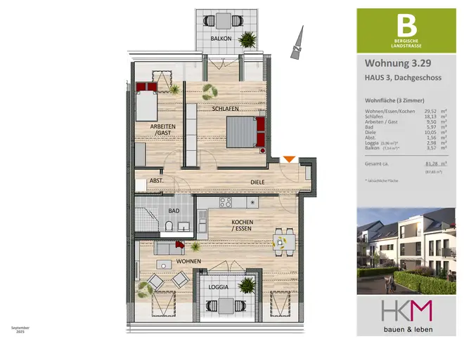 3 Zimmer Wohnung mit 81 m² in Leverkusen – Bild 3