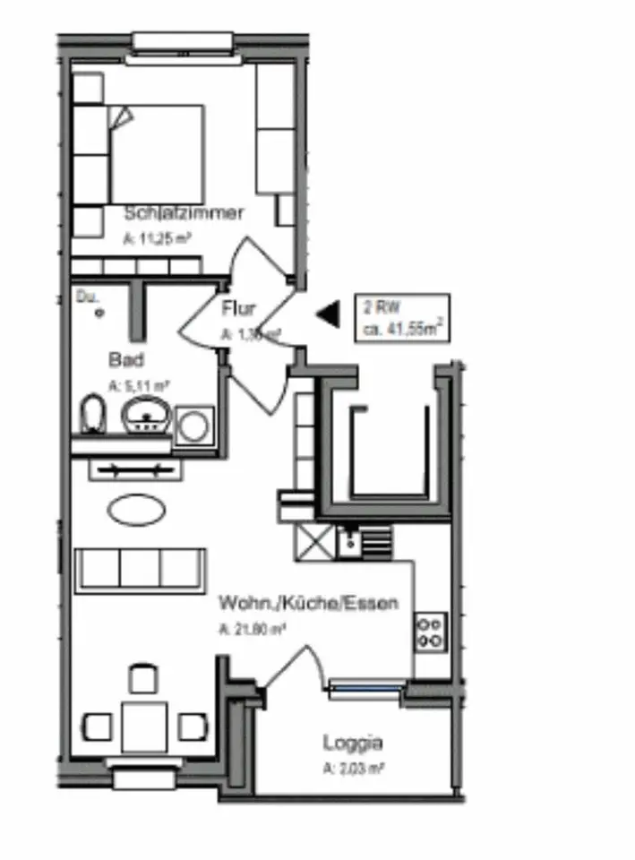 2 Zimmer Wohnung mit 42 m² in Stralsund – Bild 1