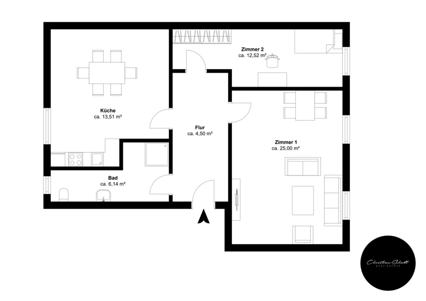 2 Zimmer Wohnung mit 62 m² in Dessau-Roßlau – Bild 1