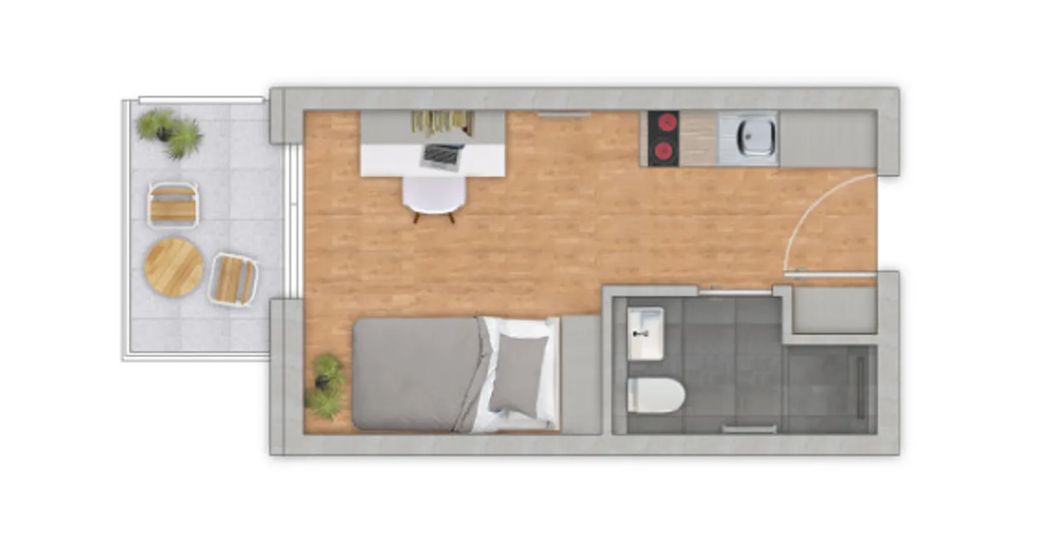 1 Zimmer Wohnung mit 22 m² in Reutlingen – Bild 2