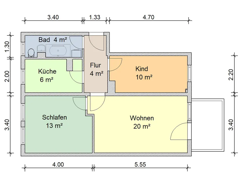 3 Zimmer Wohnung mit 59 m² in Zwickau – Bild 5