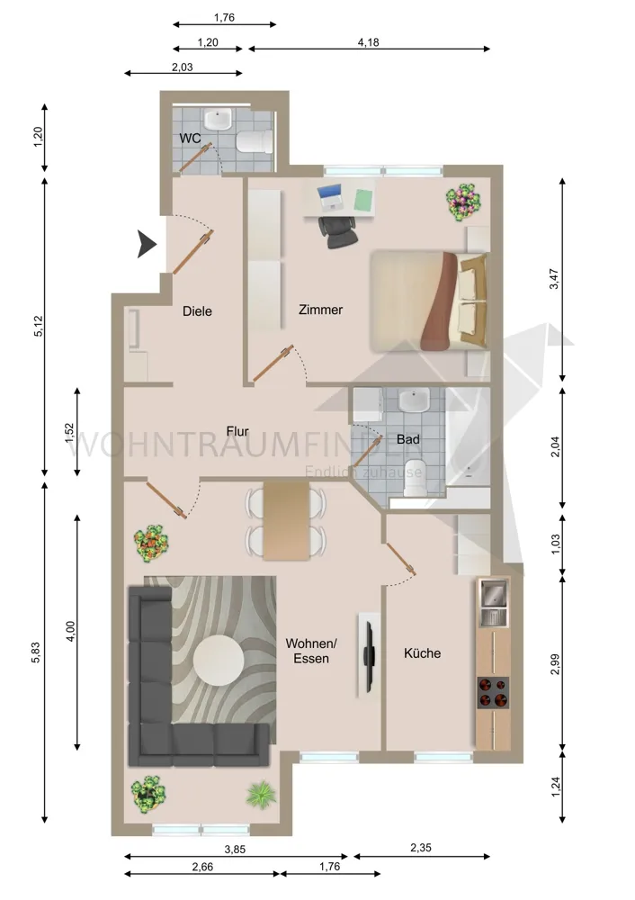 2 Zimmer Wohnung mit 62 m² in Zwickau – Bild 8