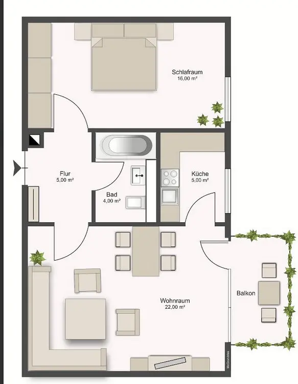 2 Zimmer Wohnung mit 54 m² in Rosenheim – Bild 3