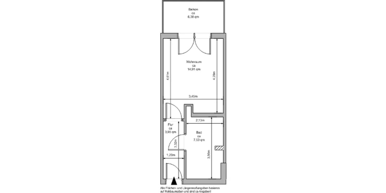 1 Zimmer Wohnung mit 30 m² in Greifswald – Bild 2