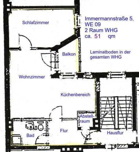 2 Zimmer Wohnung mit 52 m² in Magdeburg – Bild 2