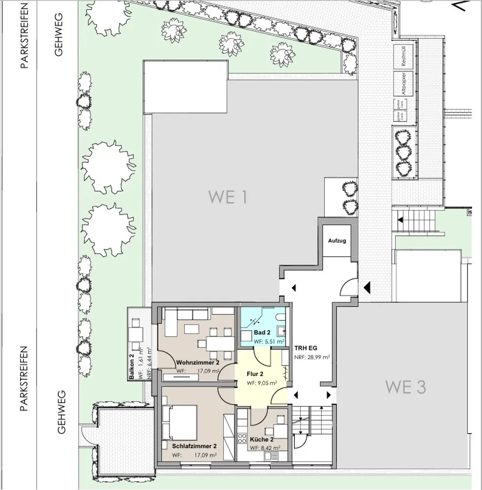 3 Zimmer Wohnung mit 59 m² in Hagen – Bild 2