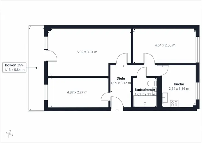 3 Zimmer Wohnung mit 64 m² in Leipzig – Bild 2