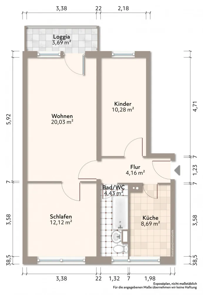 3 Zimmer Wohnung mit 59 m² in Bautzen – Bild 2